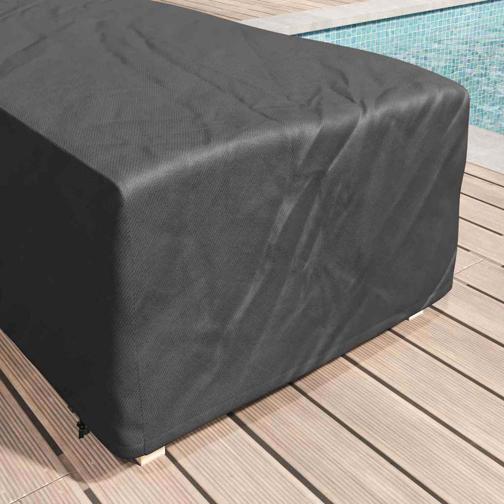 Loungerdeksel Ensfarget Svart 74 x 210 x 40 cm stoff