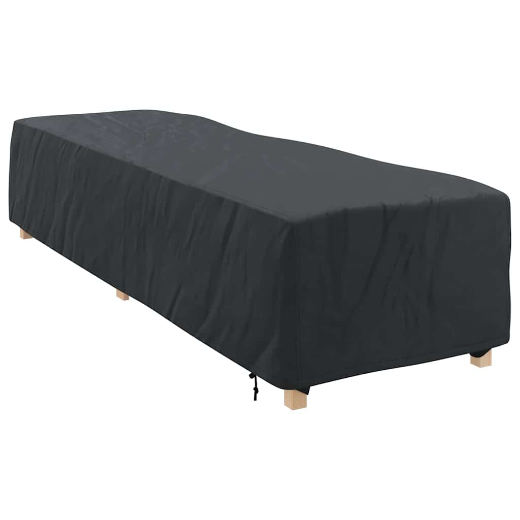 Loungerdeksel Ensfarget Svart 74 x 210 x 40 cm stoff