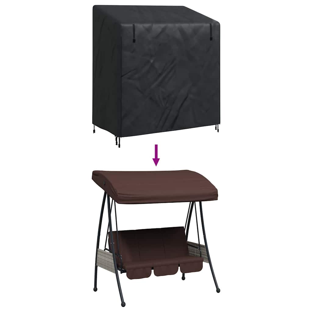 Trekk til utehuske Svart 135 x 100 x 165 cm 420D Oxford stoff vidaXL