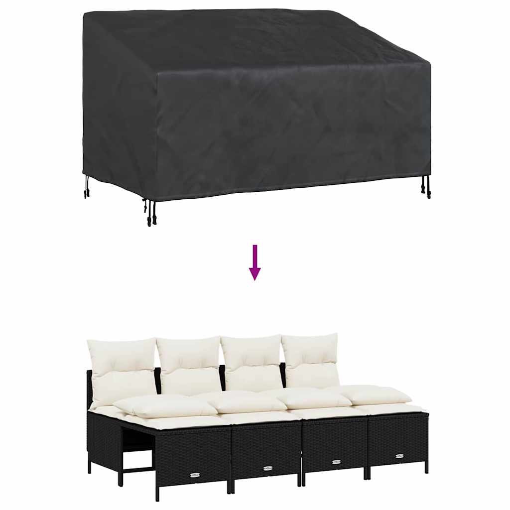 Hagebenkdeksel Svart 160 x 100 x 61 / 89 cm 210D Oxford stoff
