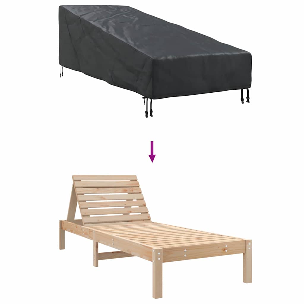 Utemøbelbeskyttelse Svart 195 x 76 x 82 cm 210D Oxford stoff