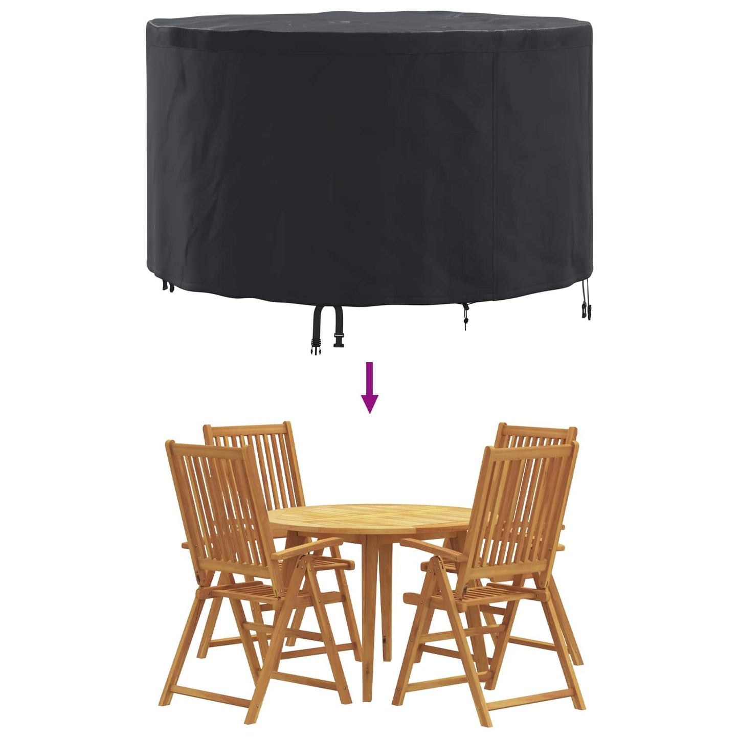 Møbelbeskyttelse Svart 102 x 102 x 71 cm 420D Oxford Stoff