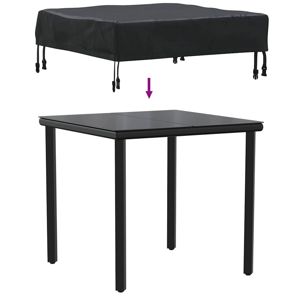 Bordduk Ensfarget Svart 72 x 72 x 15 cm stoff