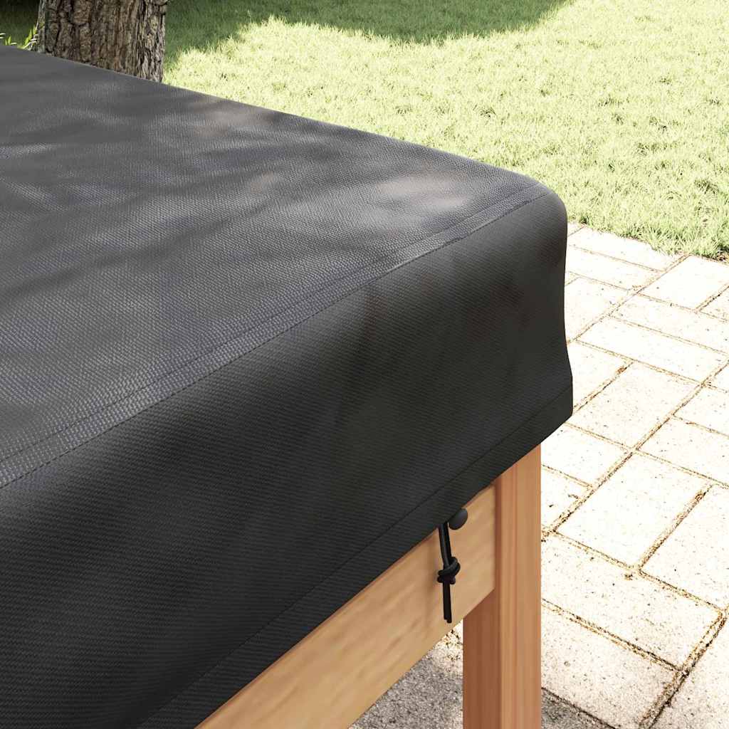 Bordduk Ensfarget Svart 242 x 102 x 15 cm stoff