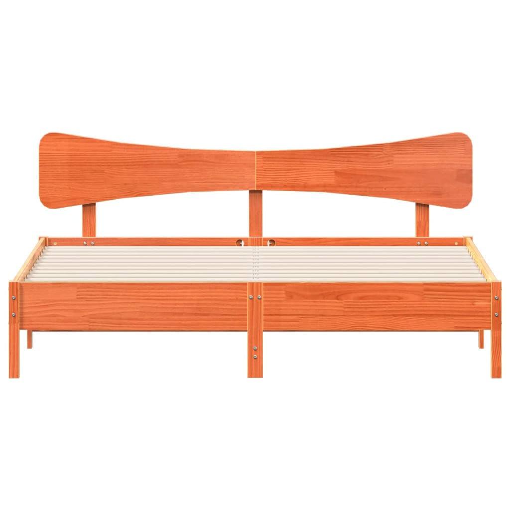 Sengeramme uten madrass voksbrun 200x200 cm heltre furu