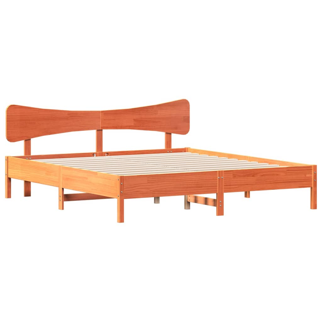 Sengeramme uten madrass voksbrun 180x200 cm heltre furu