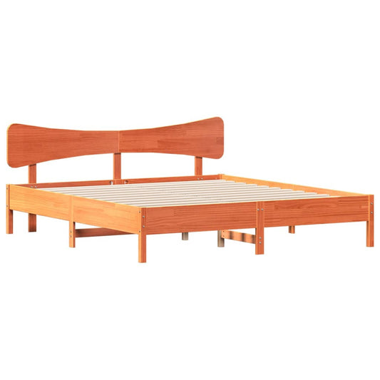 Sengeramme uten madrass voksbrun 180x200 cm heltre furu