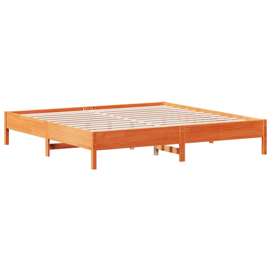 Sengeramme uten madrass voksbrun 180x200 cm heltre furu