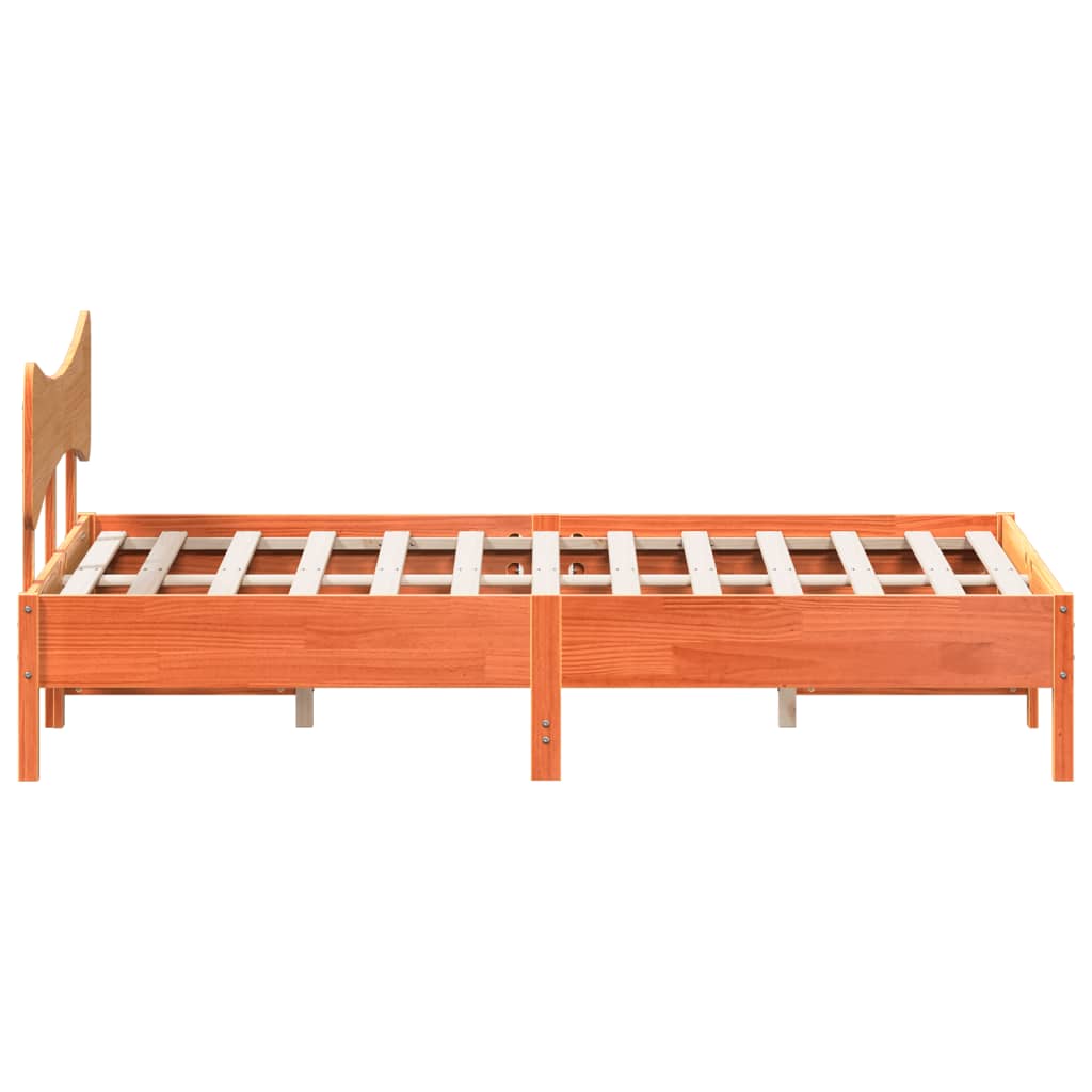Sengeramme uten madrass voksbrun 140x200 cm heltre furu
