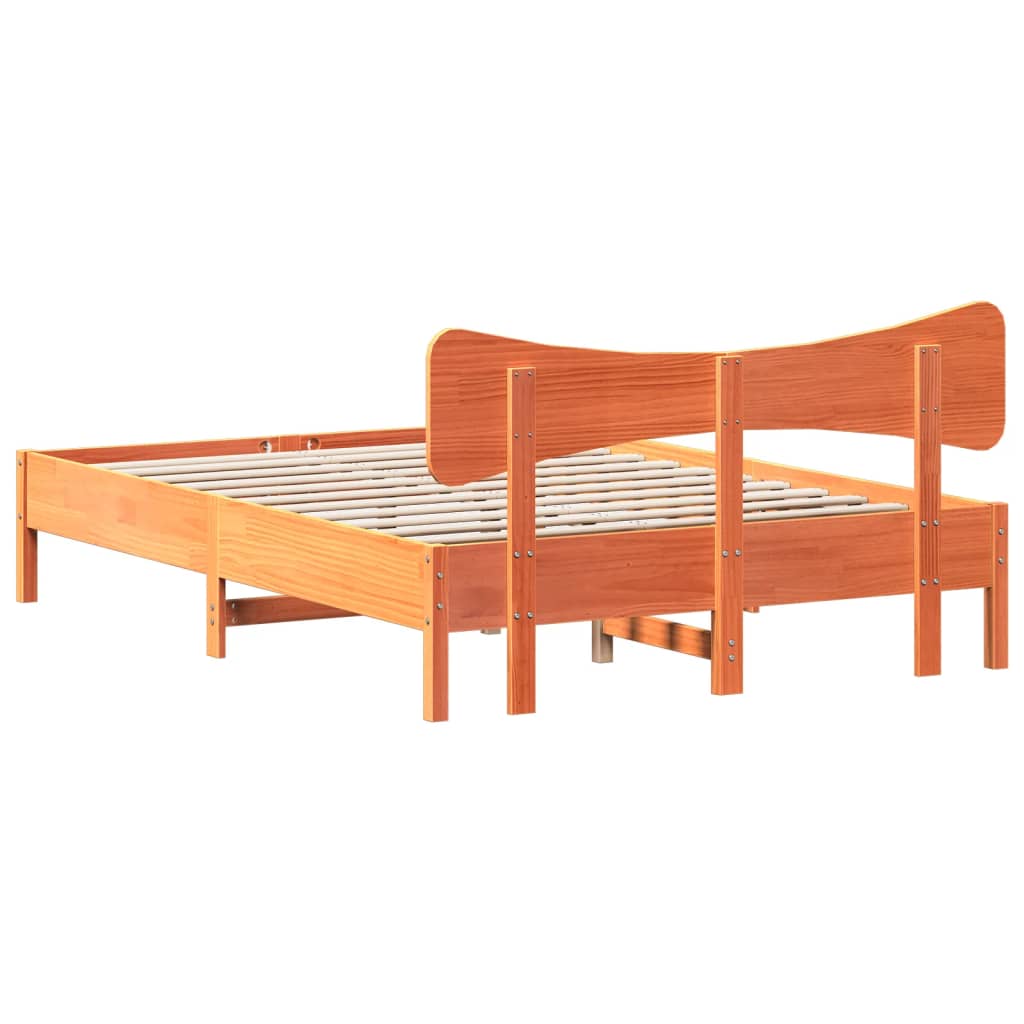 Sengeramme uten madrass voksbrun 120x200 cm heltre furu