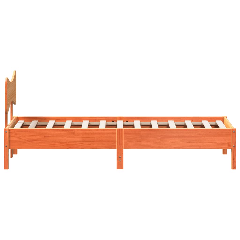 Sengeramme uten madrass voksbrun 90x200 cm heltre furu