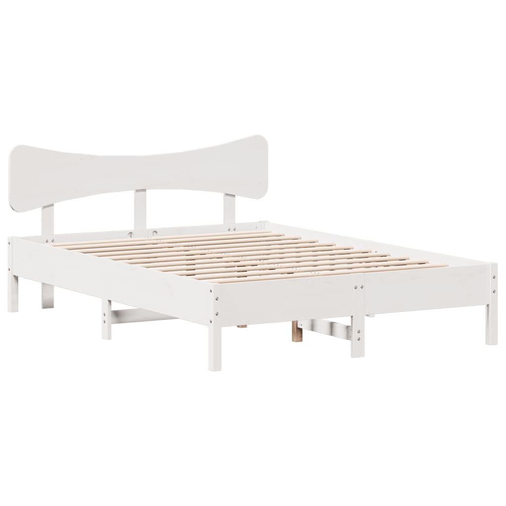 Sengeramme uten madrass hvit 135x190 cm heltre furu