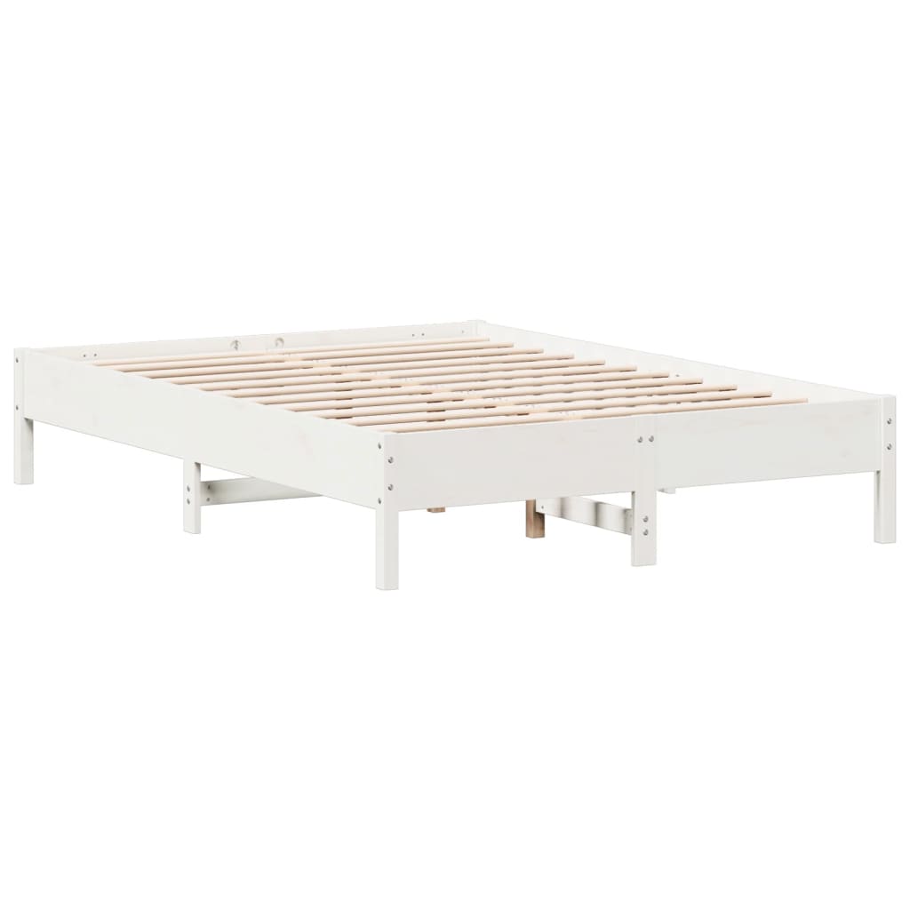 Sengeramme uten madrass hvit 135x190 cm heltre furu