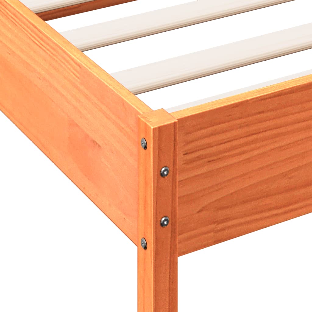 Sengeramme uten madrass voksbrun 120x190 cm heltre furu