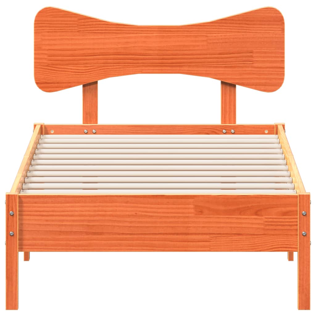 Sengeramme uten madrass voksbrun 90x190 cm heltre furu