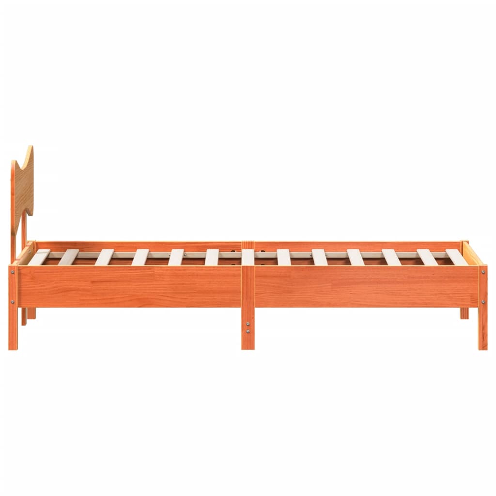 Sengeramme uten madrass voksbrun 90x190 cm heltre furu