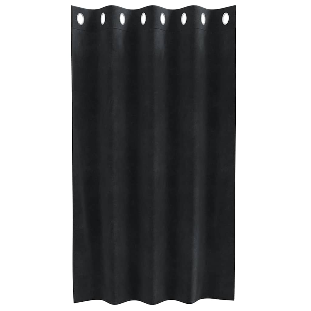 Blendingsgardiner 2 pcs Svart 140 x 140 cm Fløyel