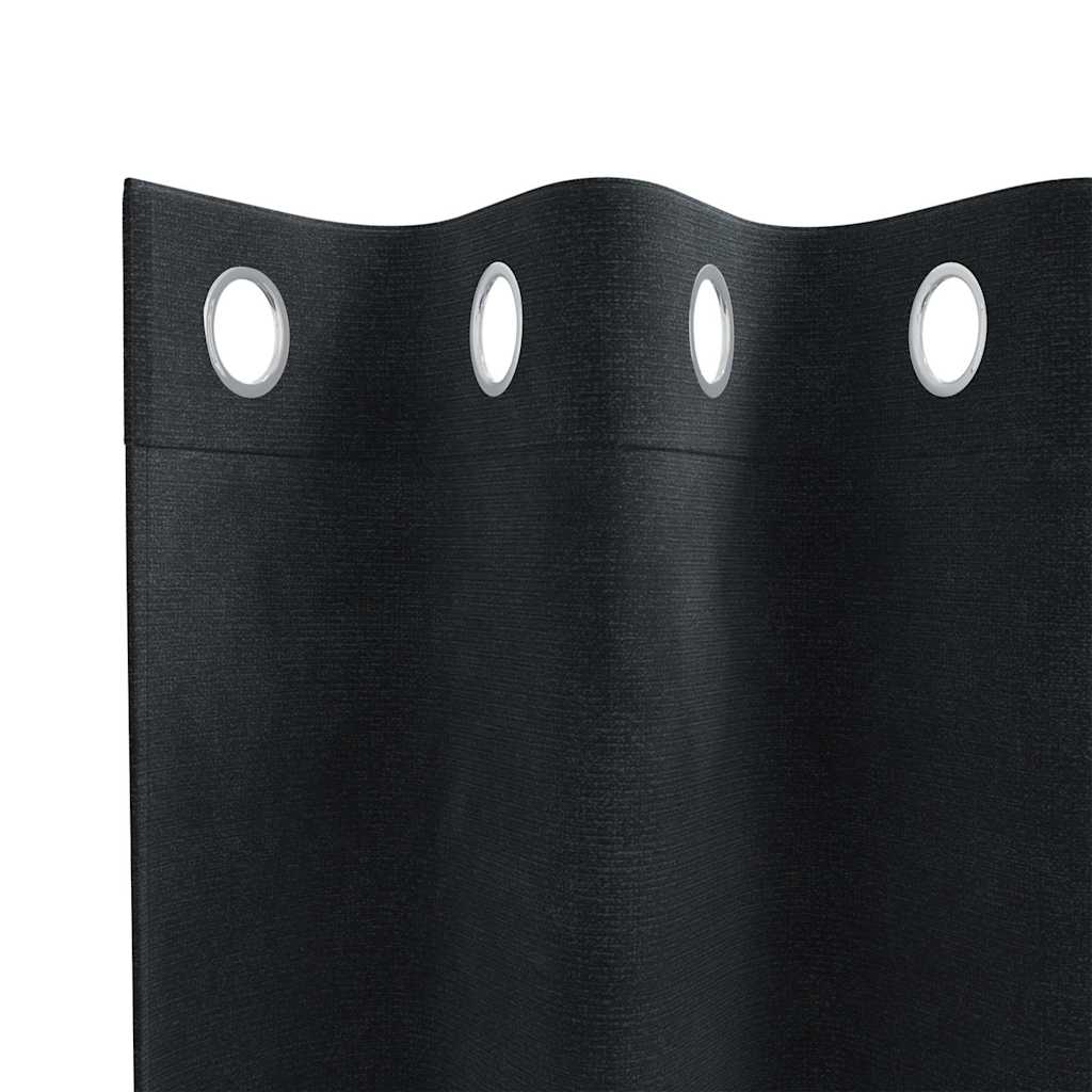 Blendingsgardiner 2 pcs Svart 140 x 225 cm Fløyel