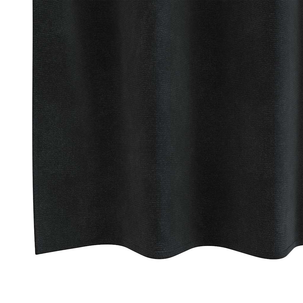 Blendingsgardiner 2 pcs Svart 140 x 225 cm Fløyel