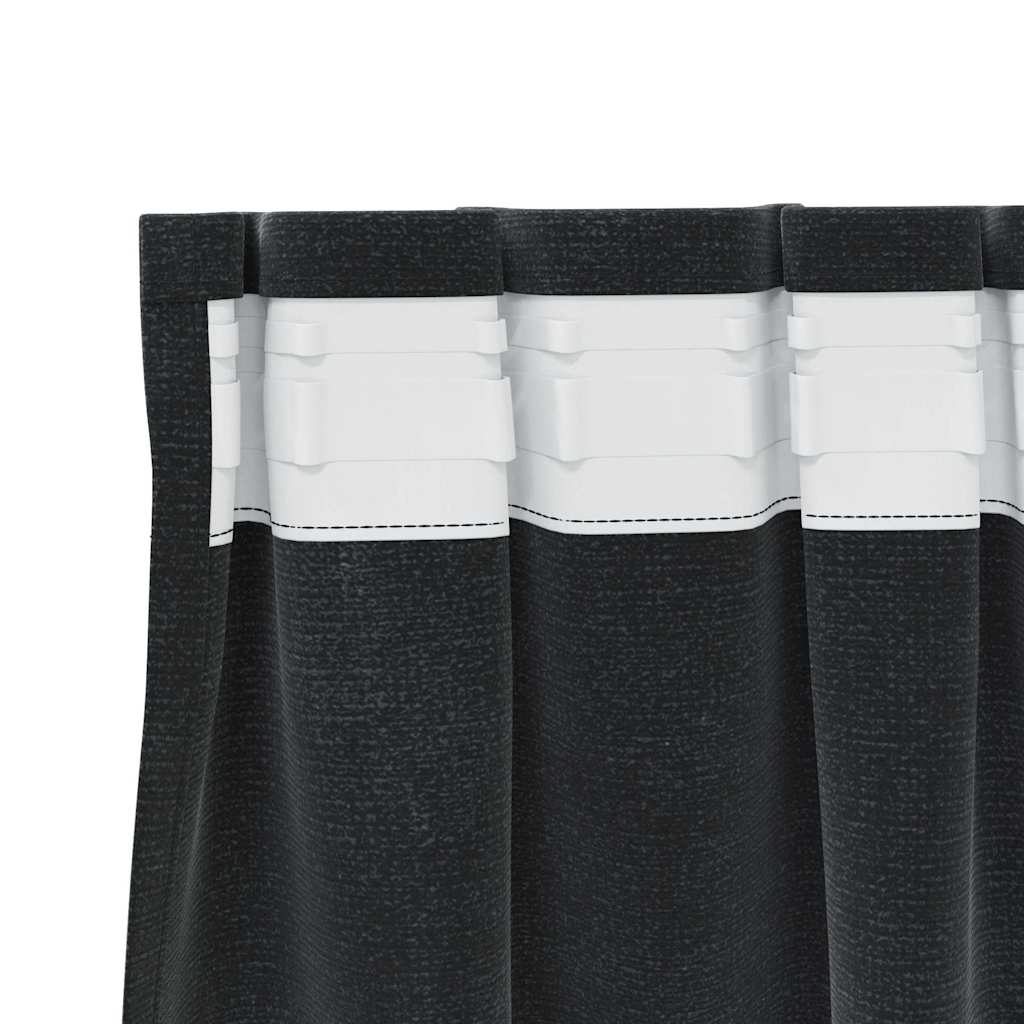 Blendingsgardiner 2 pcs Svart 140 x 140 cm Fløyel