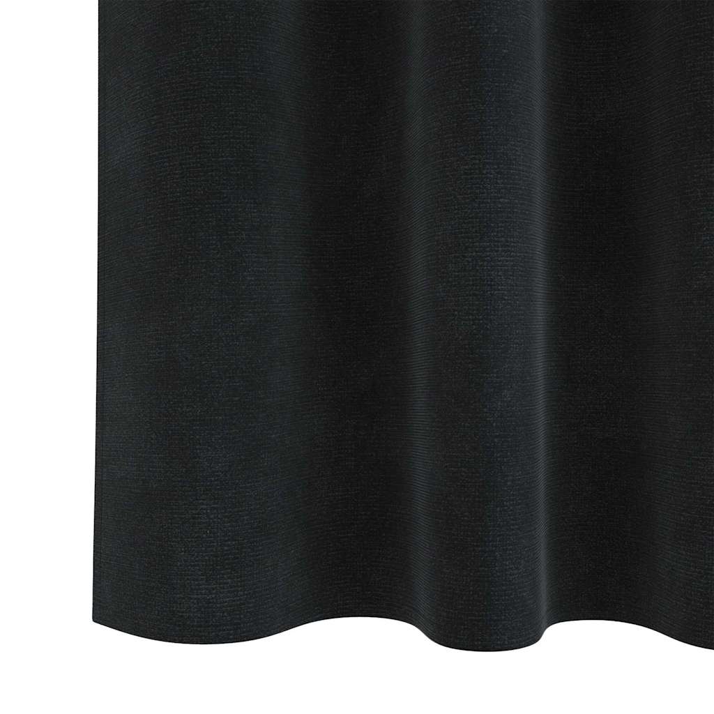 Blendingsgardiner 2 pcs Svart 140 x 175 cm Fløyel vidaXL