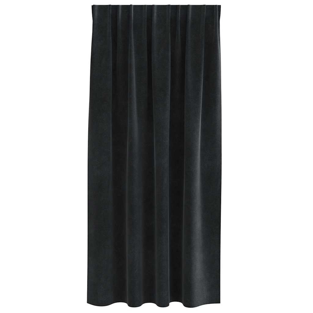Blendingsgardiner 2 pcs Svart 140 x 175 cm Fløyel vidaXL