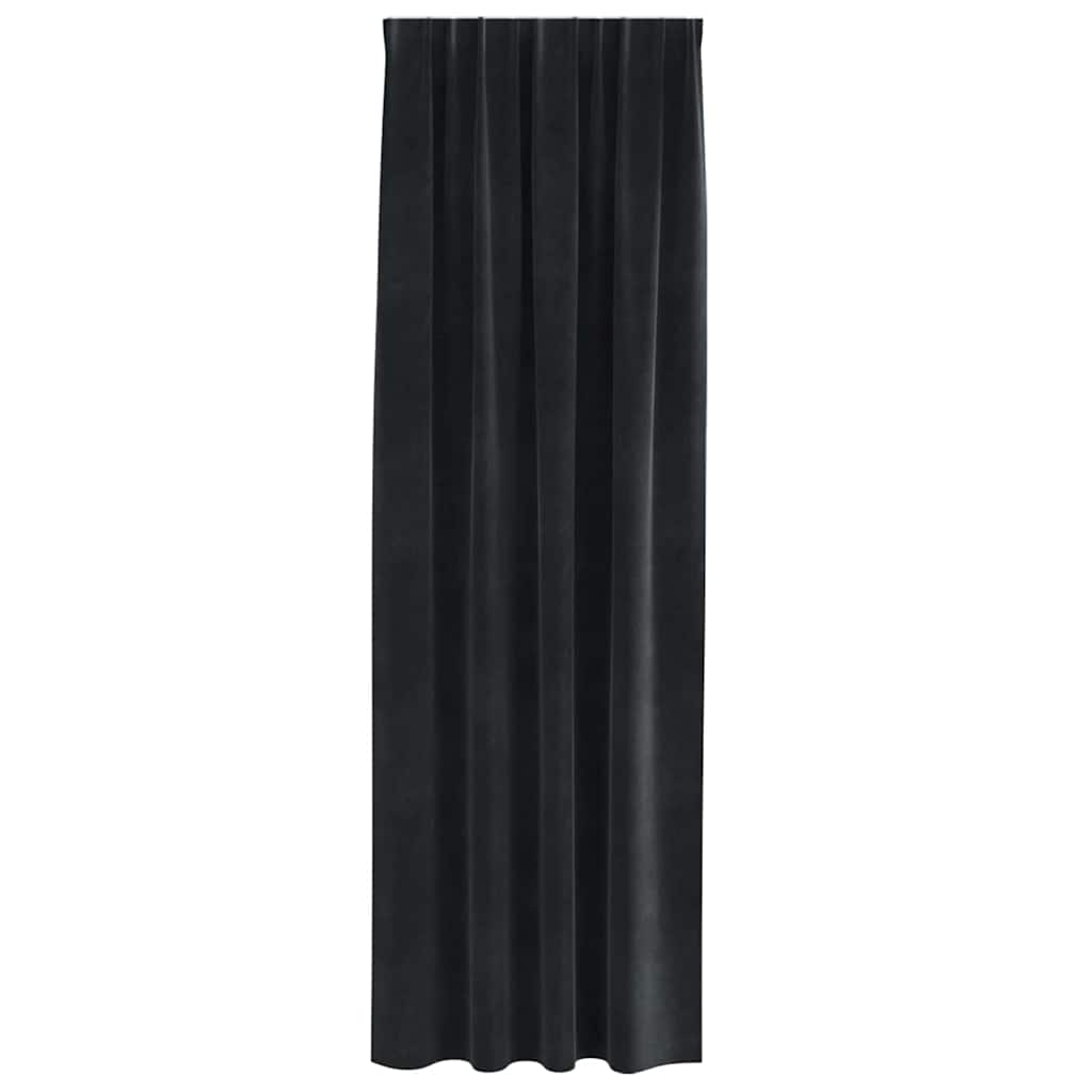 Blendingsgardiner 2 pcs Svart 140 x 260 cm Fløyel vidaXL