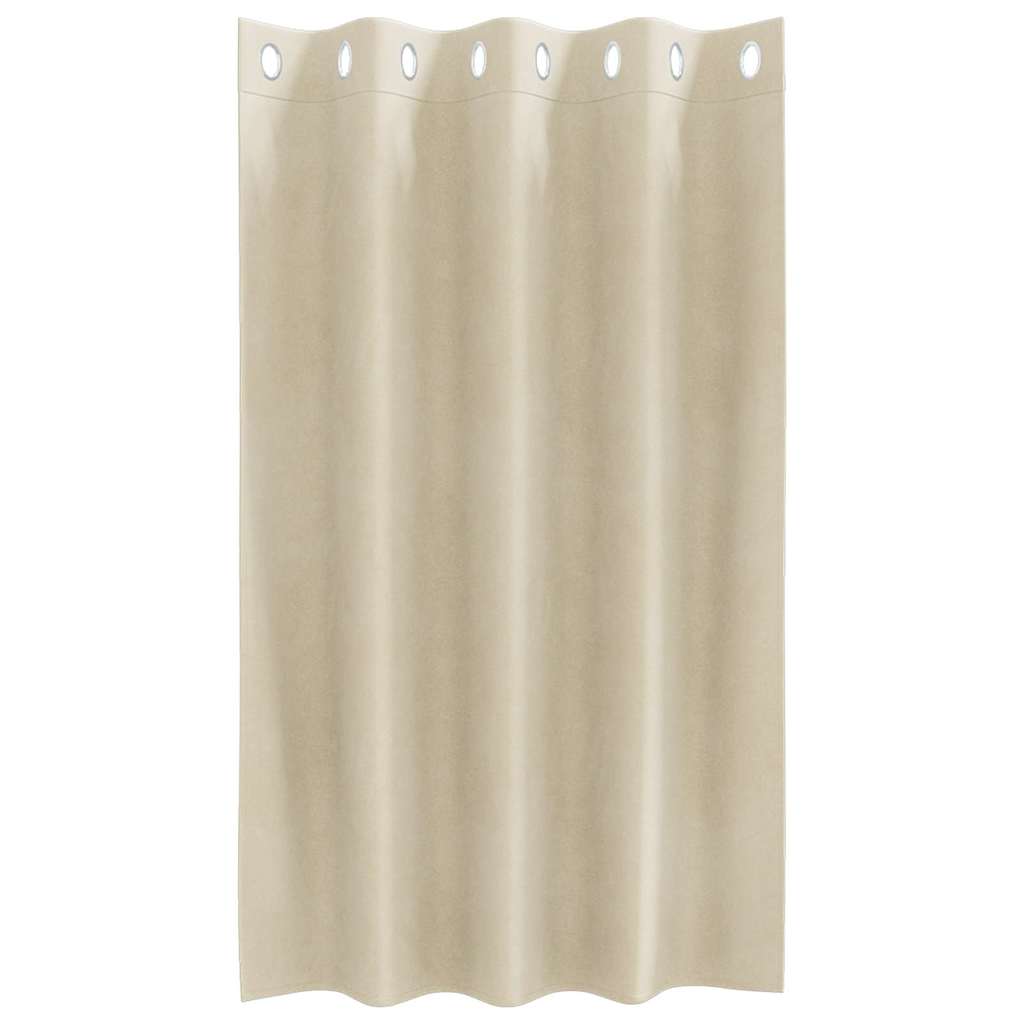 Blendingsgardiner 2 stk. Krem 140 x 140 cm Fløyel