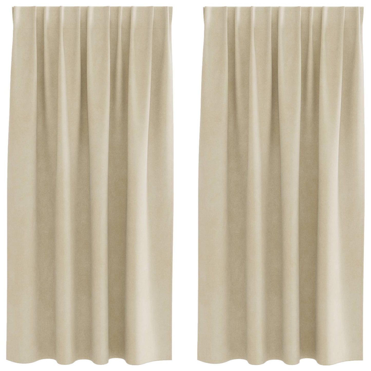 Blendingsgardiner 2 pcs Krem 140 x 175 cm Fløyel