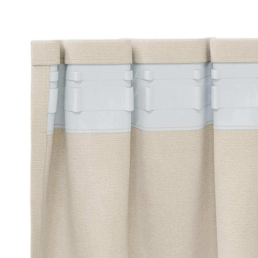 Blendingsgardiner 2 pcs Krem 140 x 225 cm Fløyel
