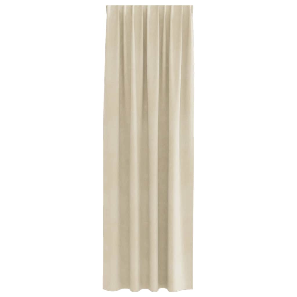 Blendingsgardiner 2 pcs Krem 140 x 245 cm Fløyel
