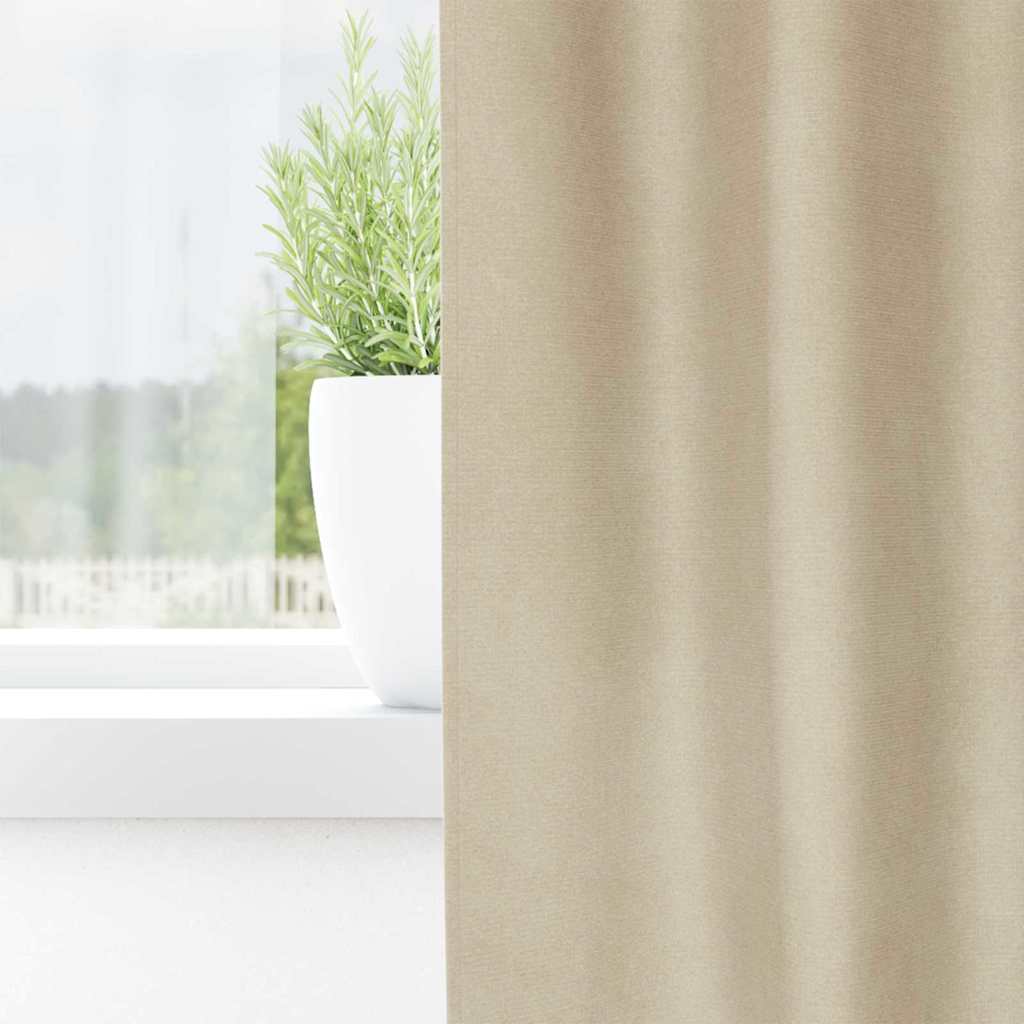Blendingsgardiner 2 pcs Krem 140 x 140 cm Fløyel