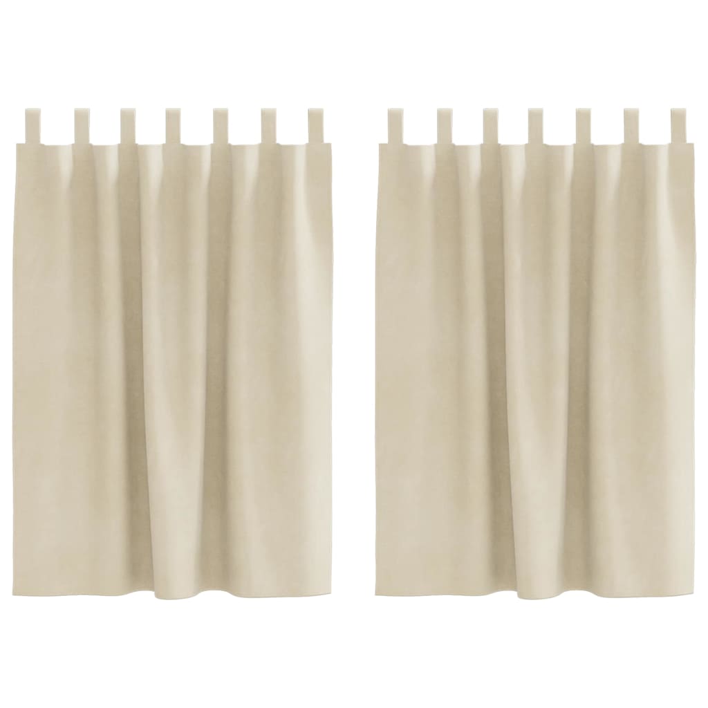 Blendingsgardiner 2 pcs Krem 140 x 140 cm Fløyel