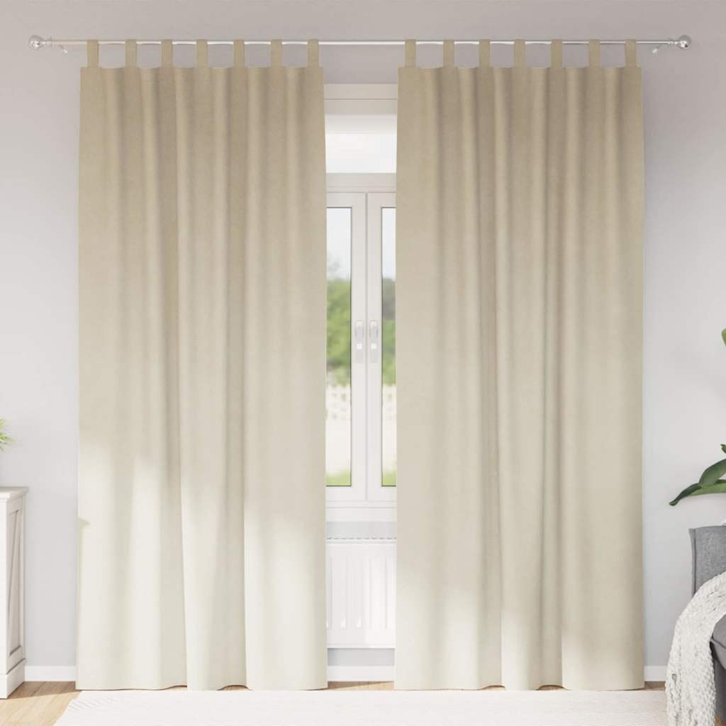 Blendingsgardiner 2 pcs Krem 140 x 225 cm Fløyel