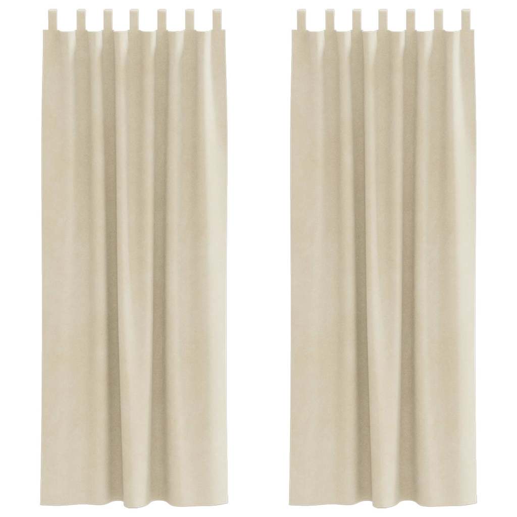 Blendingsgardiner 2 pcs Krem 140 x 225 cm Fløyel