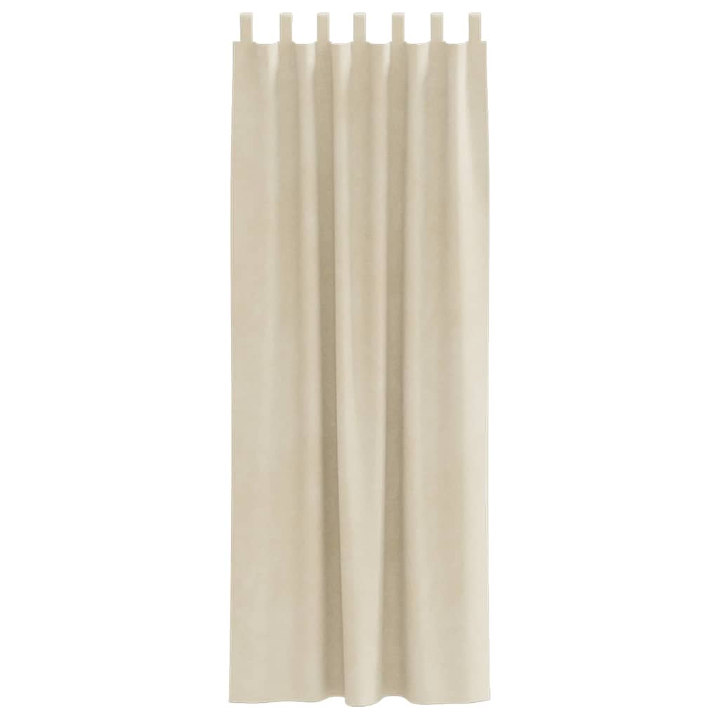 Blendingsgardiner 2 pcs Krem 140 x 225 cm Fløyel