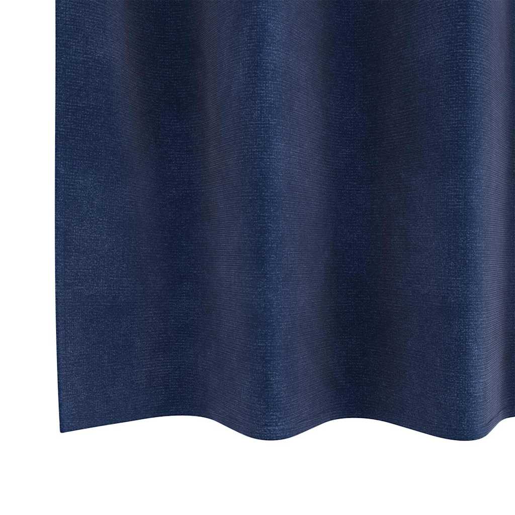 Blendingsgardiner 2 pcs Mørkeblå 140 x 140 cm Fløyel