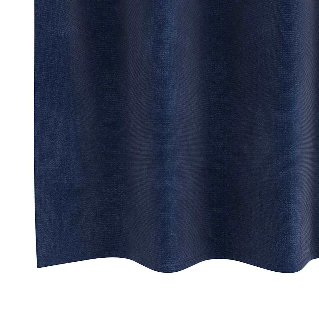 Blendingsgardiner 2 pcs Mørkeblå 140 x 175 cm Fløyel vidaXL