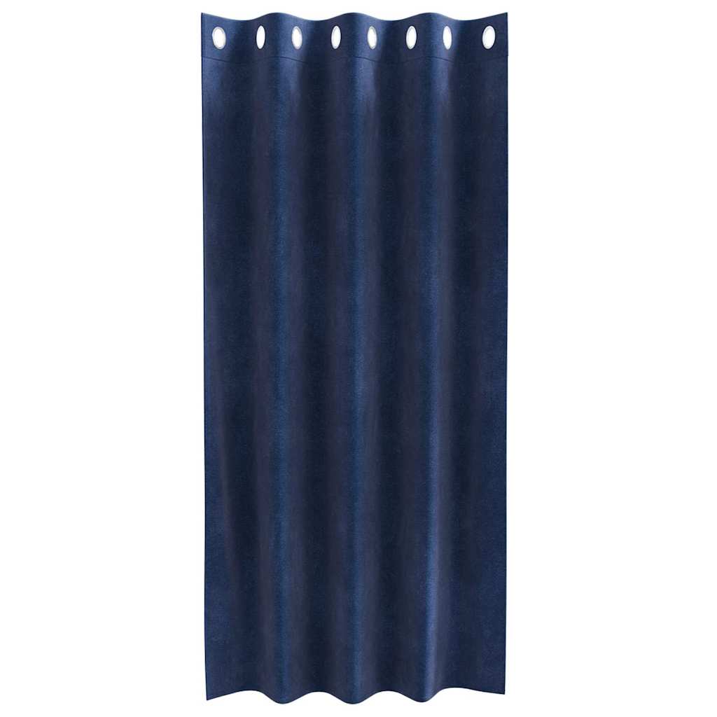 Blendingsgardiner 2 pcs Mørkeblå 140 x 175 cm Fløyel vidaXL
