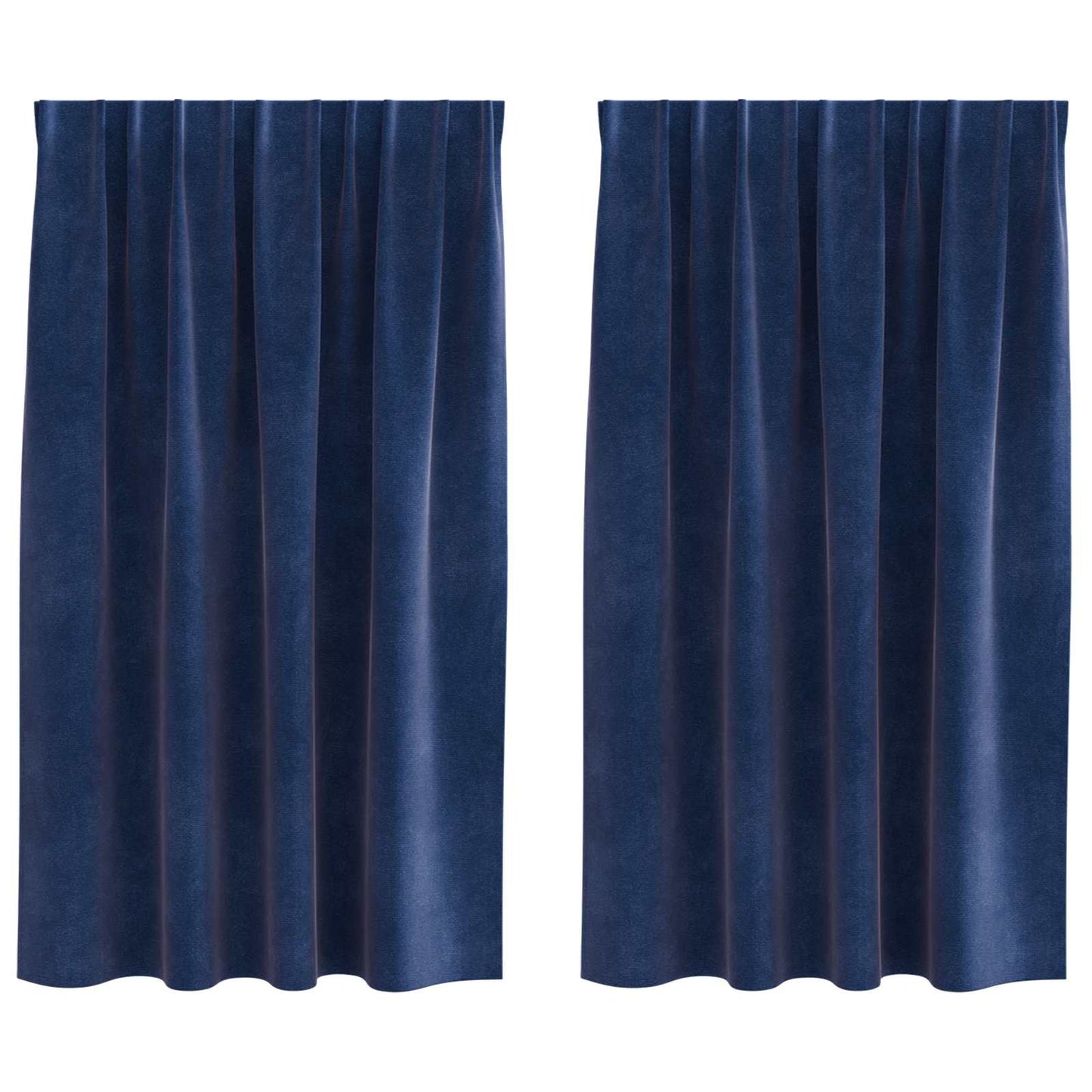 Blendingsgardiner 2 pcs Mørkeblå 140 x 175 cm Fløyel