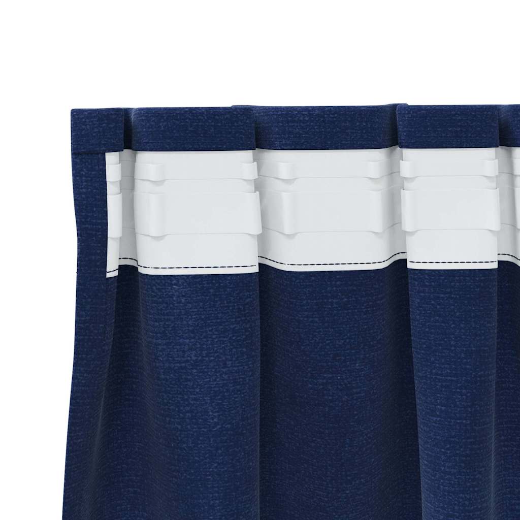 Blendingsgardiner 2 pcs Mørkeblå 140 x 245 cm Fløyel vidaXL