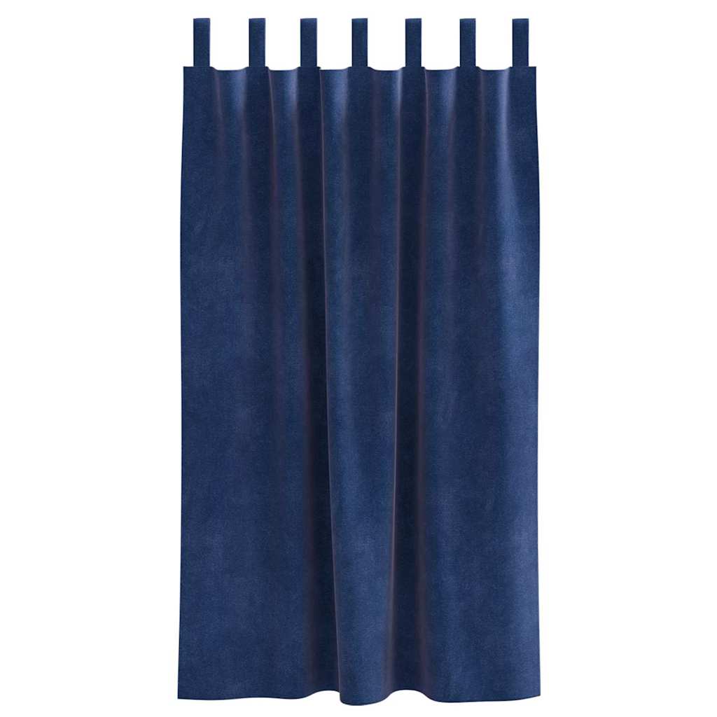 Blendingsgardiner 2 pcs Mørkeblå 140 x 175 cm Fløyel