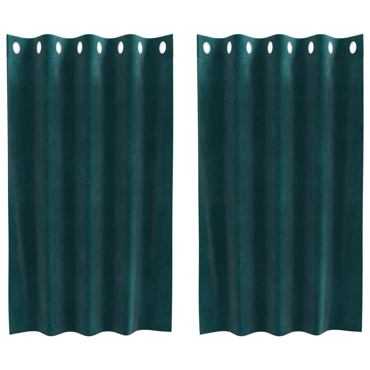 Blendingsgardiner 2 pcs Mørkegrønn 140 x 140 cm Fløyel vidaXL