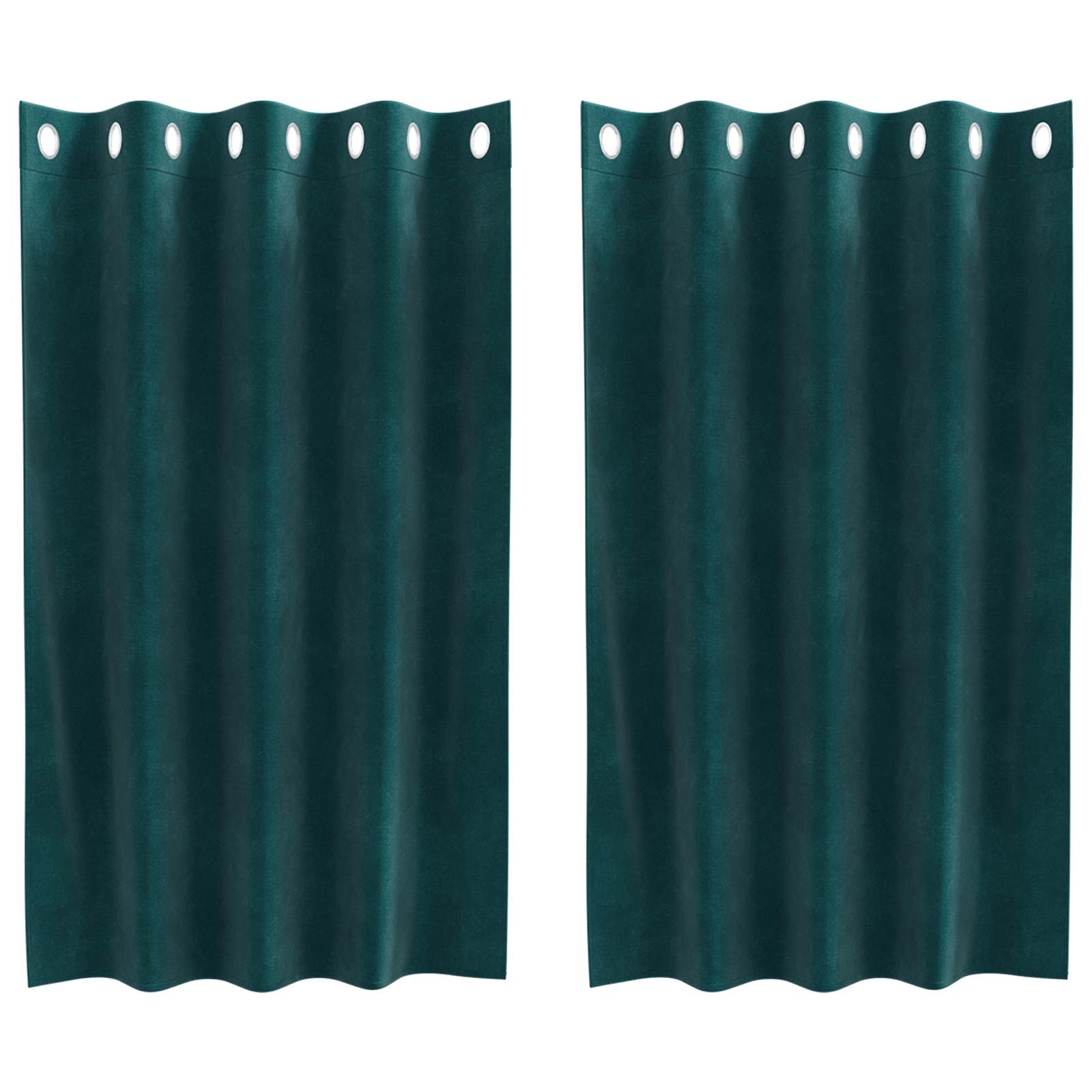 Blendingsgardiner 2 pcs Mørkegrønn 140 x 140 cm Fløyel vidaXL