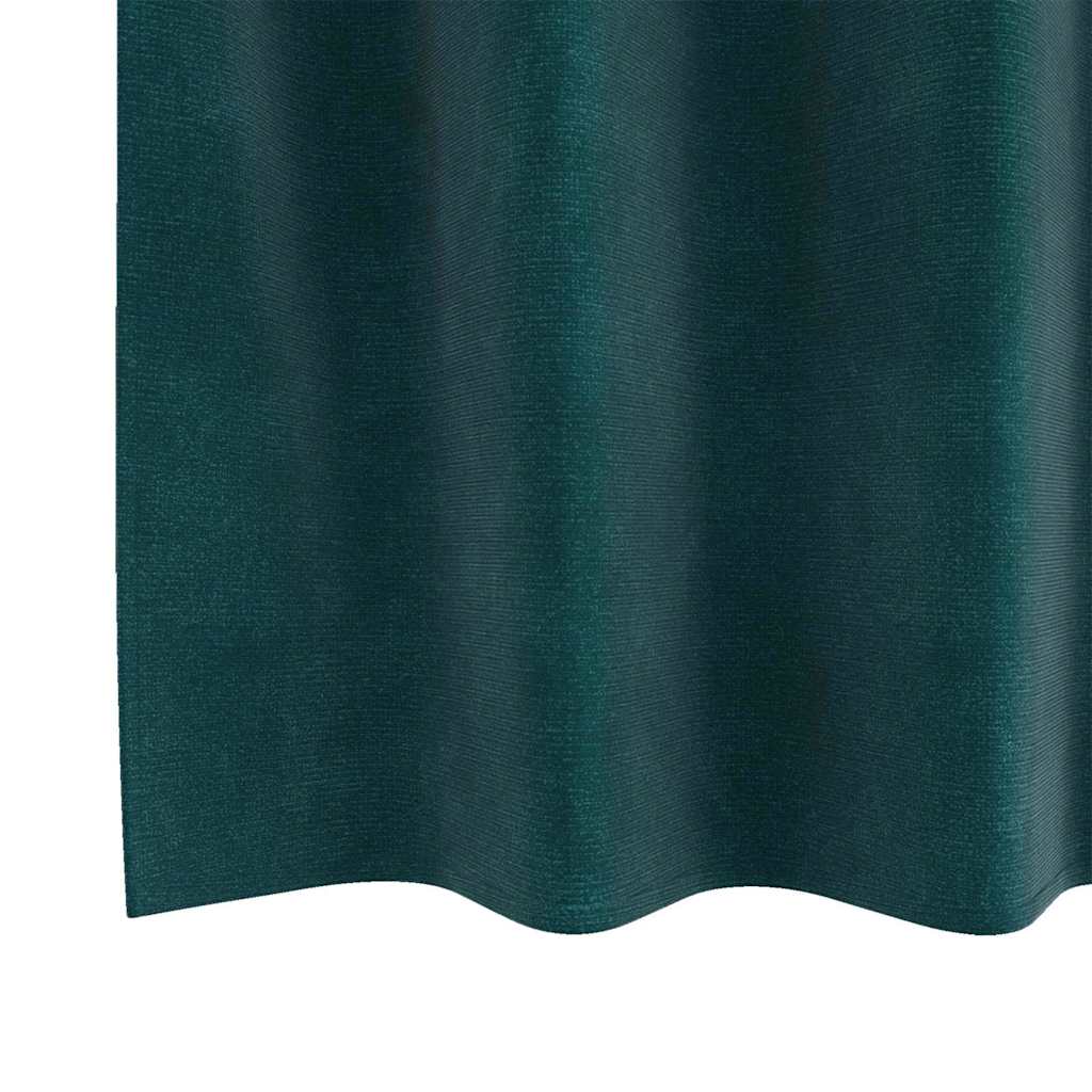 Blendingsgardiner 2 pcs Mørkegrønn 140 x 175 cm Fløyel vidaXL