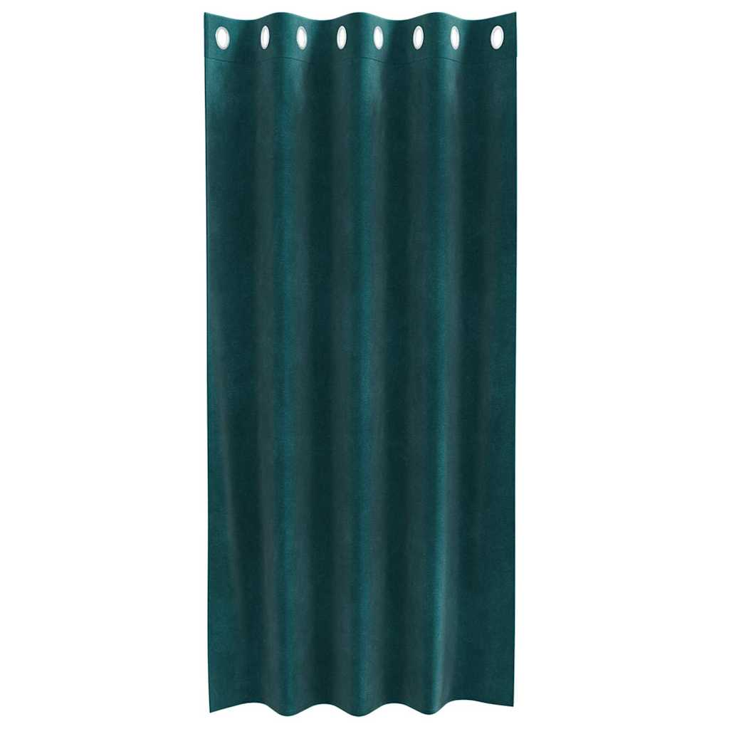 Blendingsgardiner 2 pcs Mørkegrønn 140 x 175 cm Fløyel vidaXL