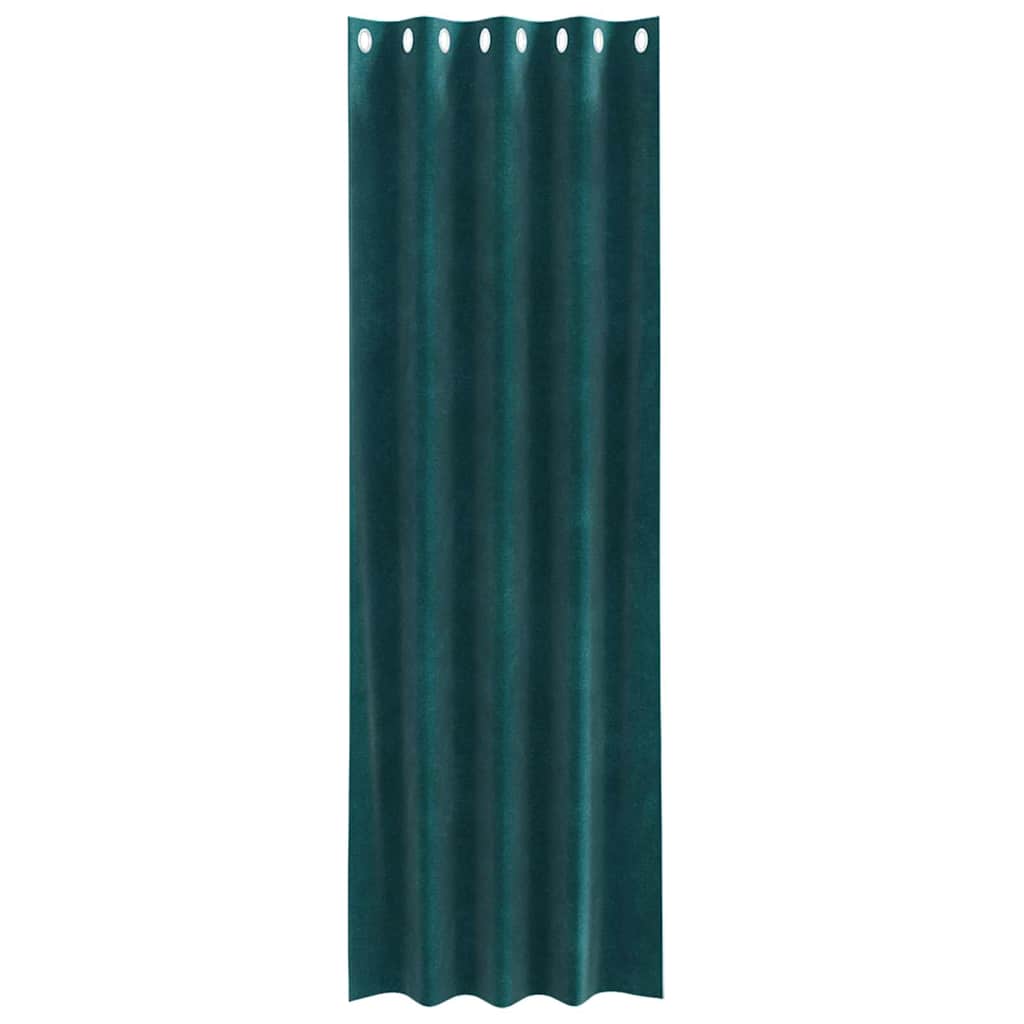 Blendingsgardiner 2 pcs Mørkegrønn 140 x 260 cm Fløyel