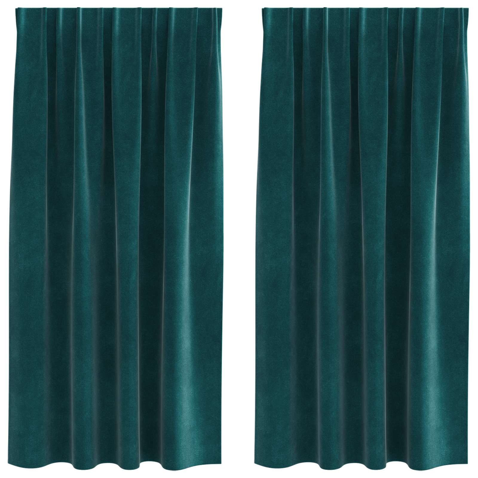 Blendingsgardiner 2 pcs Mørkegrønn 140 x 175 cm Fløyel vidaXL