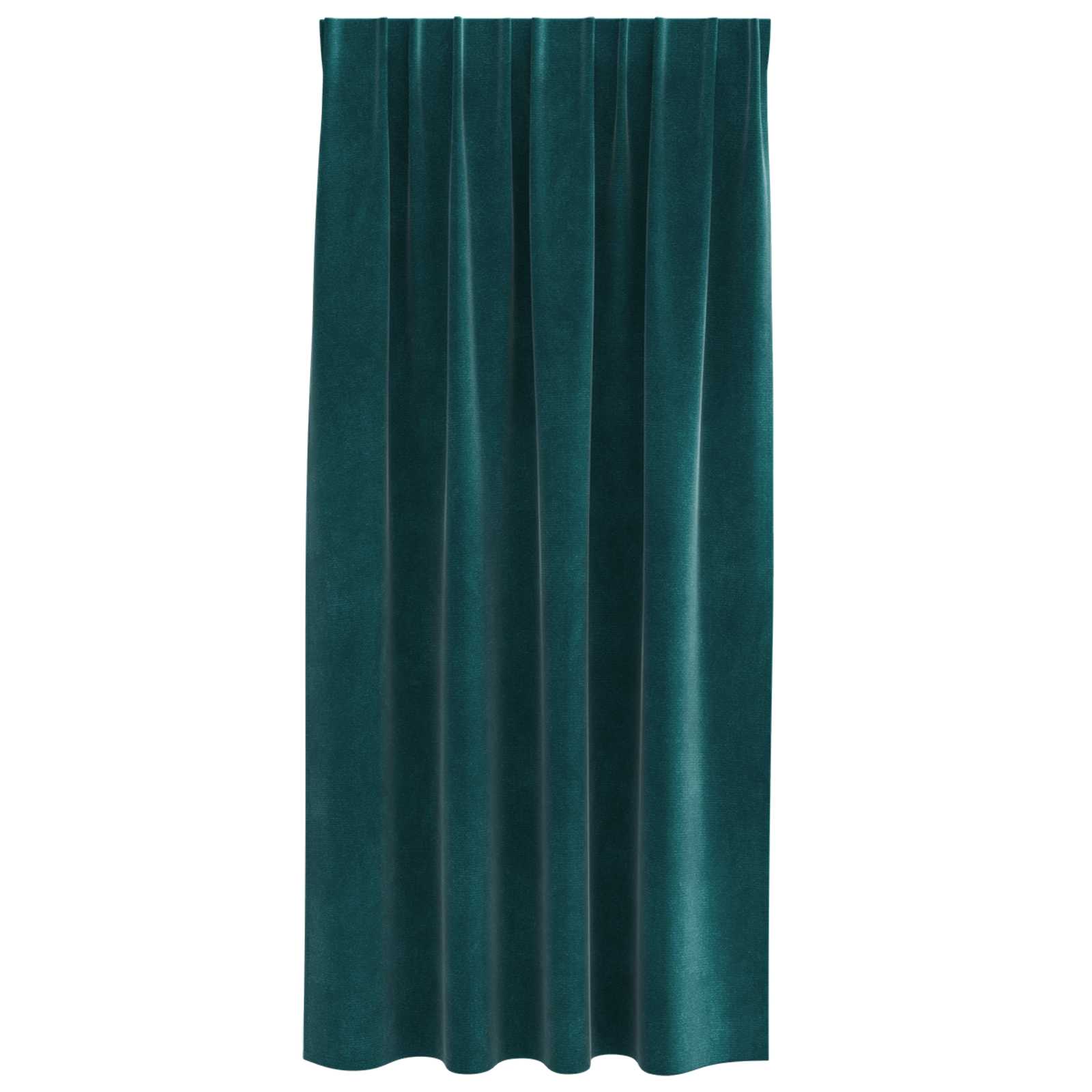 Blendingsgardiner 2 pcs Mørkegrønn 140 x 175 cm Fløyel vidaXL
