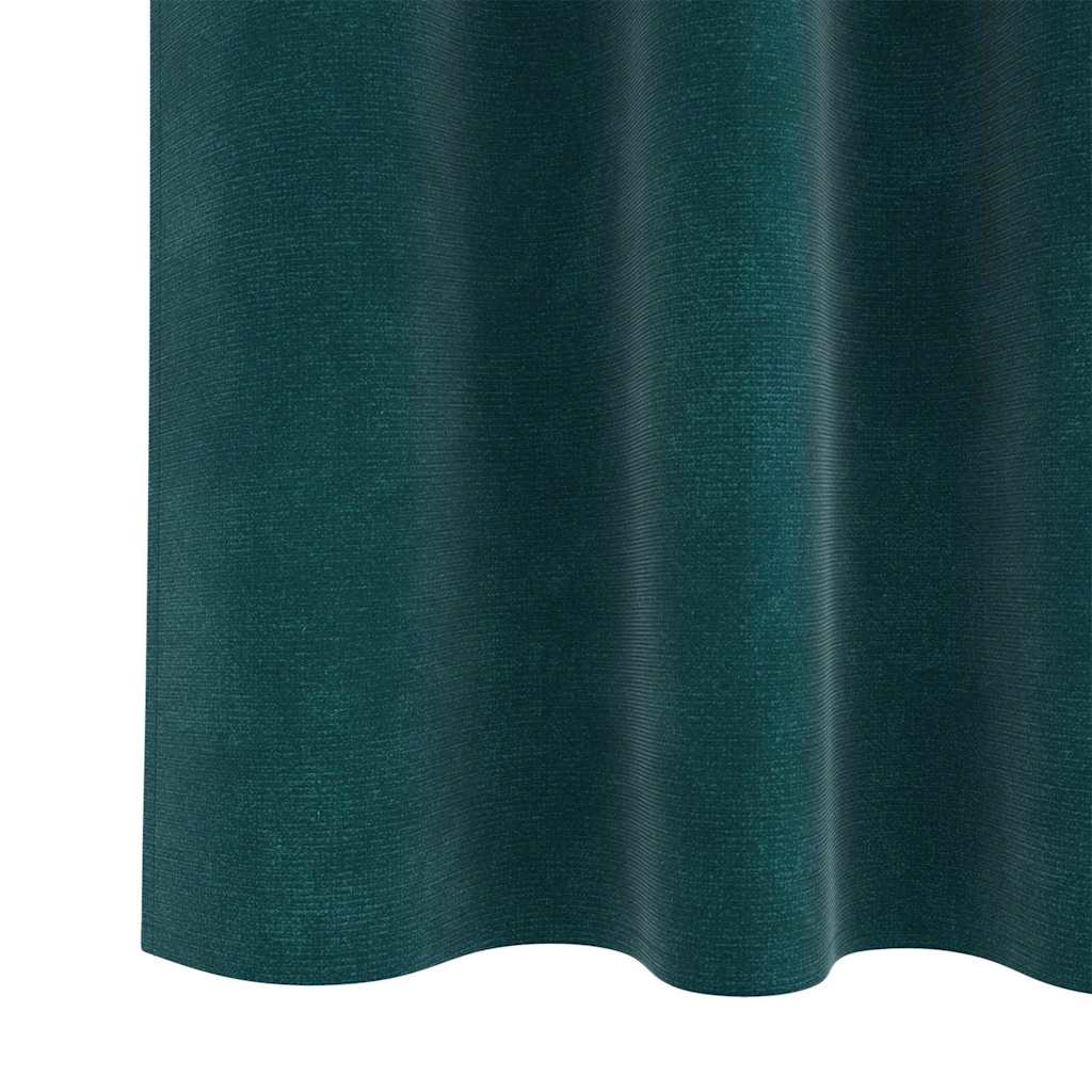 Blendingsgardiner 2 pcs Mørkegrønn 140 x 225 cm Fløyel vidaXL